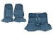 Interior Upholstery - Vinyl - Decor - w/ Comfortweave Inserts - Convertible - MEDIUM BLUE - Complete Kit - Repro ~ 1971 - 1973 Mercury Cougar 7362,7361-clone1  complete set,1971,1971 cougar,1972,1972 cougar,1973,1973 cougar,blue,bucket,bucket seat,comfort,comfortweave,complete,complete kit,convertible,cougar,d1w,d2w,d3w,front,front seats,interior,kit,knitted,medium blue,mercury,mercury cougar,new,rear,rear seat,repro,reproduction,seat,upholstery,weave,27173