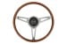 Steering Wheel - 15" Woodgrain - Repro ~ 1968 - 1973 Mercury Cougar / 1968 - 1973 Ford Mustang   1968,1968 cougar,1969,1969 cougar,1970,1970 cougar,1971,1971 cougar,1972,1972 cougar,1973,1973 cougar,C8W,C9W,D0W,D1W,D2W,D3W,after,aftermarket,wood,grain,woodgrain,chrome,cougar,market,mercury,mercury cougar,new,repro,shiney,shiny,steering,wheel,15,inch,15",30365