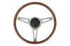 Steering Wheel - 15" Woodgrain - Repro ~ 1967 Mercury Cougar 1967,1967 cougar,C7W,cougar,mercury,mercury cougar,after,aftermarket,wood,grain,woodgrain,market,new,repro,shiney,shiny,steering,wheel,15,inch,15",30364