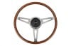 Steering Wheel - 15" Woodgrain - Repro ~ 1967 Mercury Cougar 1967,1967 cougar,C7W,cougar,mercury,mercury cougar,after,aftermarket,wood,grain,woodgrain,market,new,repro,shiney,shiny,steering,wheel,15,inch,15",30364