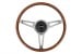 Steering Wheel - 15" Woodgrain - Repro ~ 1968 - 1973 Mercury Cougar / 1968 - 1973 Ford Mustang   1968,1968 cougar,1969,1969 cougar,1970,1970 cougar,1971,1971 cougar,1972,1972 cougar,1973,1973 cougar,C8W,C9W,D0W,D1W,D2W,D3W,after,aftermarket,wood,grain,woodgrain,chrome,cougar,market,mercury,mercury cougar,new,repro,shiney,shiny,steering,wheel,15,inch,15",30365