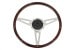 Steering Wheel - 15" Woodgrain - DARK MAHOGANY - Repro ~ 1967 Mercury Cougar   1967,1967 cougar,C7W,cougar,mercury,mercury cougar,after,aftermarket,wood,grain,woodgrain,chrome,market,new,repro,shiney,shiny,steering,wheel,15,inch,15",dark,mahogany,30877
