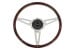 Steering Wheel - 15" Woodgrain - DARK MAHOGANY - Repro ~ 1967 Mercury Cougar   1967,1967 cougar,C7W,cougar,mercury,mercury cougar,after,aftermarket,wood,grain,woodgrain,chrome,market,new,repro,shiney,shiny,steering,wheel,15,inch,15",dark,mahogany,30877