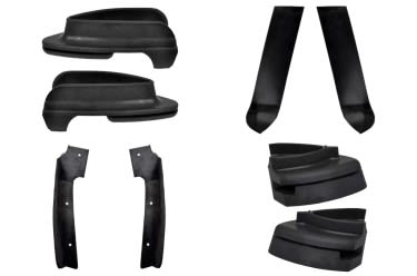 Bumper Fillers - Complete Set - Front / Rear - Repro ~ 1967 - 1968 Mercury Cougar  1967,1967 cougar,1968,1968 cougar,8,C7W,C8W,black,bumper,cougar,eight,filler,front,kit,mercury,mercury cougar,piece,rear,repro,reproduction,rubber,set,30994,corner,filler,fillers