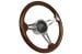 Steering Wheel - 14" Thick Grip - Mahogany Woodgrain / Chrome - Repro ~ 1967 Mercury Cougar  1967,1967 cougar,C7W,cougar,mercury,mercury cougar,after,aftermarket,wood,grain,woodgrain,chrome,market,new,repro,shiney,shiny,steering,wheel,14,inch,1,",dark,mahogany,32644,wood,grain,woodgrain,chrome,thick,grip,fat