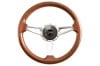 Steering Wheel - 14" Thick Grip - Mahogany Woodgrain / Chrome - Repro ~ 1967 Mercury Cougar 1967,1967 cougar,C7W,cougar,mercury,mercury cougar,after,aftermarket,wood,grain,woodgrain,chrome,market,new,repro,shiney,shiny,steering,wheel,14,inch,1,",dark,mahogany,32644,wood,grain,woodgrain,chrome,thick,grip,fat