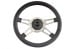 Steering Wheel - 14" Black Leather / Chrome - 4 Spoke - Repro ~ 1968 - 1973 Mercury Cougar  1968,1968 cougar,1969,1969 cougar,1970,1970 cougar,1971,1971 cougar,1972,1972 cougar,1973,1973 cougar,C8W,C9W,D0W,D1W,D2W,D3W,after,aftermarket,black,chrome,cougar,leather,market,mercury,mercury cougar,new,repro,shiney,shiny,steering,wheel,14,inch,14",32649,4,spoke,4,four,4 spoke,four spoke,repro,reproduction