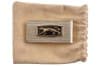 Stainless Steel Money Clip - With Large Gold XR7-G Shifter Style Emblem - Used ~ 1967 - 1973 Mercury Cougar  33498,1967,1967 cougar,1968,1968 cougar,1969,1969 cougar,1970,1970 cougar,1971,1971 cougar,1972,1972 cougar,1973,1973 cougar,C7W,C8W,C9W,D0W,D1W,D2W,D3W,bill,bills,clip,cougar,emblem,fastener,gold,holder,mercury,mercury cougar,money,plated,pocket,shifter,used,xr7-g,style,stainless,steel,rectangle