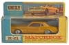 Matchbox - K-21 King Size Mercury Cougar - Gold w/ Red Interior - Used ~ 1967 Mercury Cougar 33517,1967,1967 cougar,C7W,collectible,cougar,k-21,king,kings,matchbox,mercury,mercury cougar,metal,plastic,size,speed,toy,used,gold,red,interior