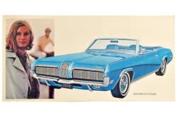 Dealership Poster Board - 22"x11" - 1970 Standard Convertible - Used ~ 1970 Mercury Cougar   33582,1970,1970 cougar,22"x11",D0W,action,board,cardboard,center,centerfold,convertible,cougar,dealer,dealership,fold,hang,hanger,hanging,mercury,mercury cougar,password,poster,posterboard,promo,standard,used,wall