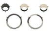 Lens Retainers - Set of 5 - XR7 - Used ~ 1967 - 1968 Mercury Cougar lens,mask,10890,33785,1967,1967 cougar,1968,1968 cougar,C7W,C8W,anchor,backing,bezel,black,cluster,cougar,face,gauge,mercury,mercury cougar,plate,retainer,rings,ring,speedometer,used,xr7,speedometer,speedo,amps,amp,amperage,temp,temperature,tach,tachometer,set,kit,5,five,of