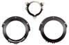 Lens Retainers - Set of 3 - Standard - Used ~ 1967 - 1968 Mercury Cougar standard,model,lens,mask,10890,33822,set,lenses,1967,1967 cougar,1968,1968 cougar,C7W,C8W,anchor,backing,bezel,black,cluster,cougar,face,gauge,mercury,mercury cougar,plate,retainer,rings,ring,used,temp,fuel,gas