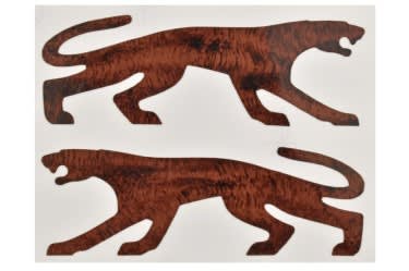 Decal - Walking Cat - Small 5" - BURL - Pair - New ~ 1967 - 1973 Mercury Cougar  1967,1967 cougar,1968,1968 cougar,1969,1969 cougar,1970,1970 cougar,1971,1971 cougar,1972,1972 cougar,1973,1973 cougar,black,c7w,c8w,c9w,cat,cougar,d0w,d1w,d2w,d3w,decal,logo,mercury,mercury cougar,new,walk,walking,34017,burl,pair,cat