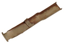 Wiring Keeper - Turn Signal Switch - Fixed Steering Column - Grade B - Used ~ 1968 - 1969 Mercury Cougar / 1968 - 1969 Ford Mustang  32406,torino,cyclone,C8OZ-13376-A,1968,1968 cougar,1968 mustang,1969,1969 cougar,1969 mustang,c8w,c8z,c9w,c9z,column,cougar,fixed,ford,ford mustang,keeper,mercury,mercury cougar,mustang,signal,steering,switch,turn,used,wiring,clamp,keep,wire,cap,cover,sleeve,lower,plate,turn lamp,wire,wiring,column,lower,harness,cover,sheath,conduit,wiring,protector,turn,signal,switch,steering,tube,collapsible,metal,keeper,guard,finish,panel,clip,on,protector,painted,escutcheon