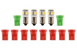 LED Bulbs - Dash Lights - Set of 13 - XR7 - Repro ~ 1971 - 1973 Mercury Cougar  1971,1971 cougar,1971 mustang,1972,1972 cougar,1972 mustang,1973,1973 cougar,1973 mustang,D1W,D1Z,D2W,D2Z,D3W,D3Z,cougar,ford,ford mustang,mercury,mercury cougar,mustang,bright,cluster,color,dash,factory,gauge,led,light,new,interior,bulb,repro,new,34216,dash,instrument,xr7