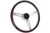 Steering Wheel - 15" Dark Mahogany / Chrome - DELUXE - Repro ~ 1967 Mercury Cougar / 1967 Ford Mustang