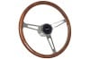 Steering Wheel - 15" Woodgrain / Chrome - DELUXE - Repro ~ 1967 Mercury Cougar / 1967 Ford Mustang 1967,1967 cougar,1967 mustang,c7w,c7z,cougar,deluxe,ford,ford mustang,mercury,mercury cougar,mustang,new,repro,reproduction,steering,wheel,steering Wheel,34240,15,inch,15",wood,grain,woodgrain,light