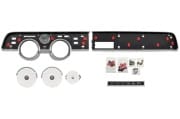 Standard Instrument Cluster / Dash Bezel Set - w/ Lenses and Dash Emblem - Repro ~ 1967 - 1968 Mercury Cougar   34263,/,1967,1967 cougar,1968,1968 cougar,C7W,C8W,dash bezel,bezel,bezels,chrome,cluster,cougar,dash,instrument,mercury,mercury cougar,new,pair,plastic,repro,reproduction,set,sdt,standard,std,gauge,gage,lens,lenses,emblem