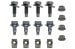 Fastener Kit - Hinge Support - Grille / Headlight Eyelid - Repro ~ 1967 Mercury Cougar 1001315,f2i35 1967,1967 cougar,c7w,cougar,cover,door,eye,eyelid,fastener,grille,head,headlight,hinge,kit,lamp,lid,mercury,mercury cougar,mounting,new,repro,reproduction,support,41315,installation,install,bolts,bolt,screw,screws,hardware